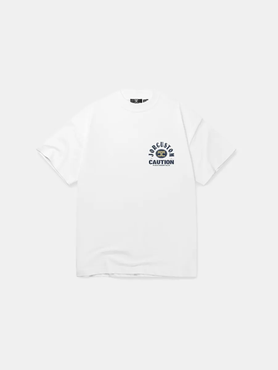 Jorcustom Caution Loose Fit T-Shirt 1 Jorcustom caution loose fit t-shirt white
