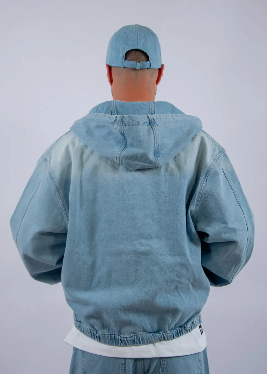 Jorcustom CustomSociety Denim Hooded Jacket 5 Jorcustom customsociety denim hooded lightblue