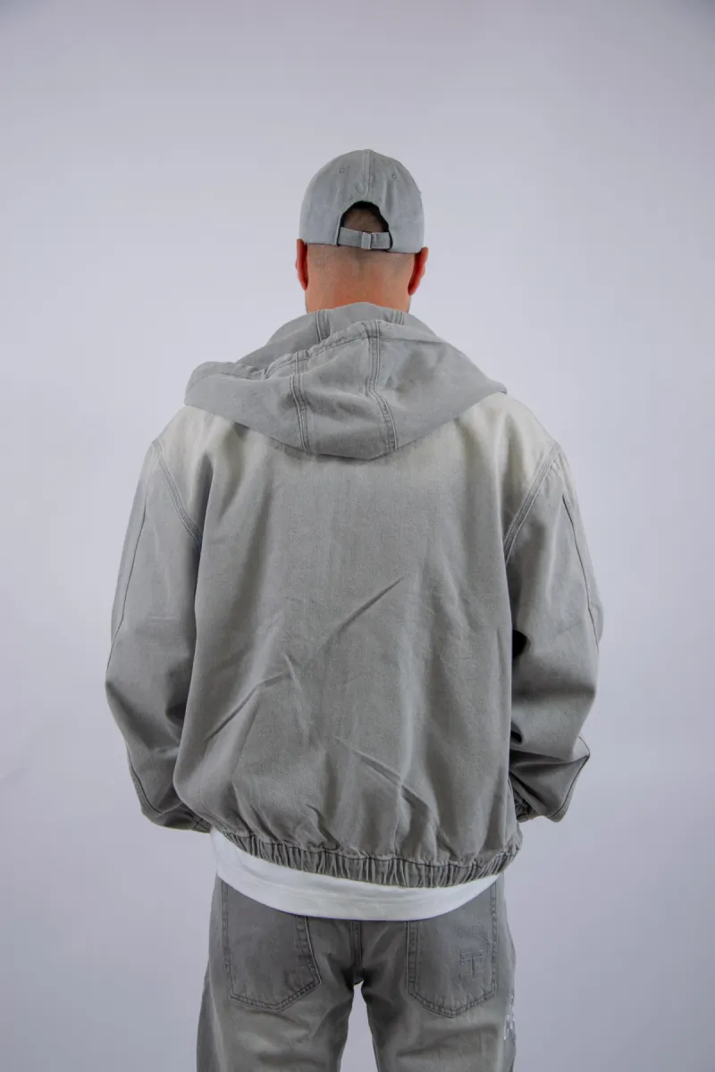 Jorcustom CustomSociety Denim Hooded Jacket 5 Jorcustom customsociety denim hooded lightgrey