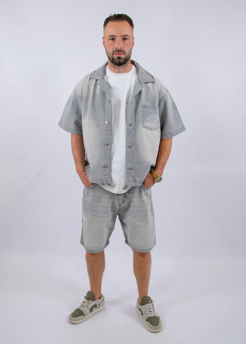 Jorcustom CustomSociety Denim Set Light Grey 2 Jorcustom customsociety denim short lightgrey