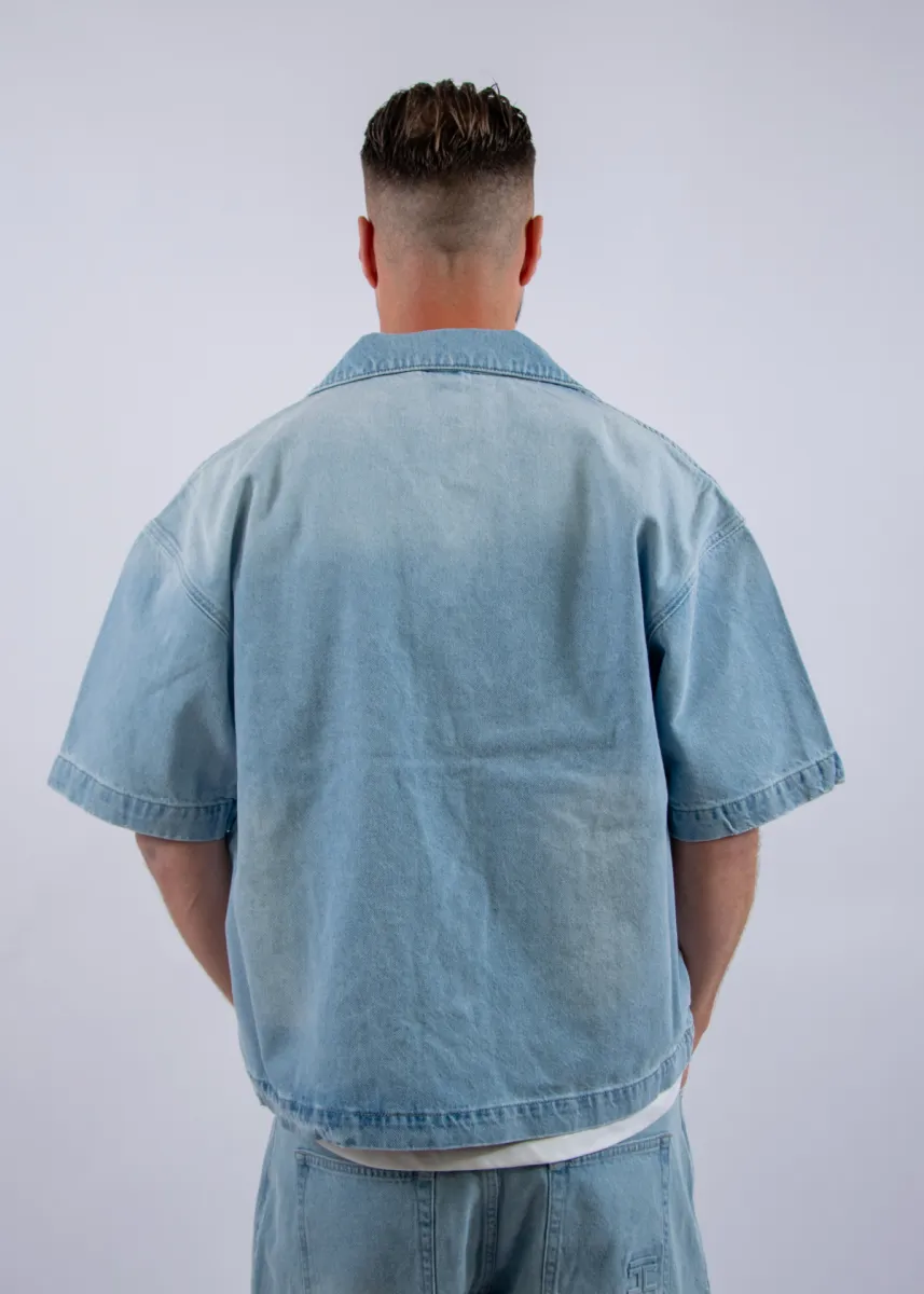 Jorcustom CustomSociety Denim Short Sleeve Jacket 5 Jorcustom customsociety denim short slee lightblue
