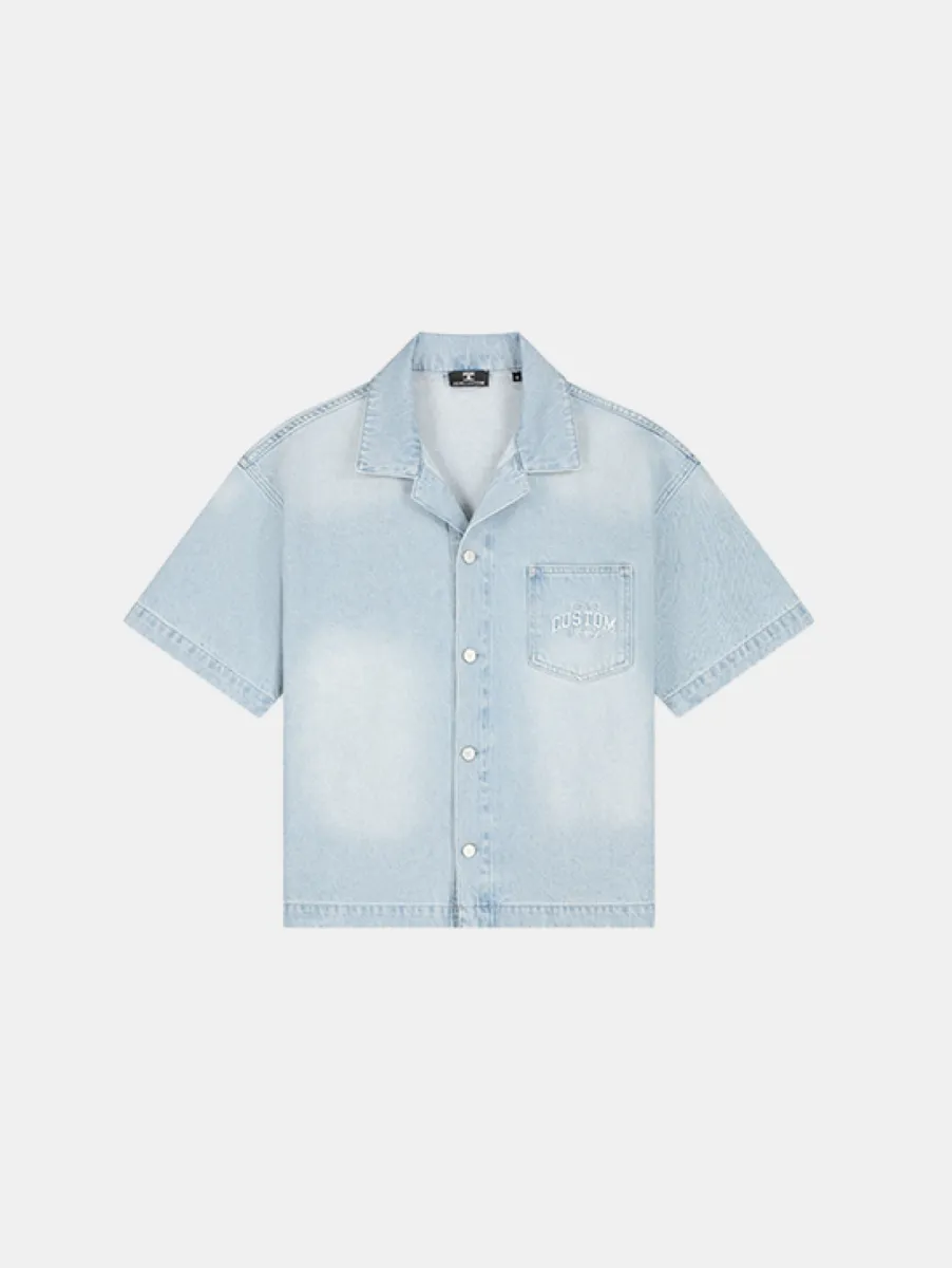 Jorcustom CustomSociety Denim Short Sleeve Jacket 1 Jorcustom customsociety denim short slee lightblue