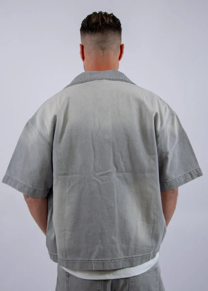 Jorcustom CustomSociety Denim Short Sleeve Jacket 5 Jorcustom customsociety denim short slee lightgrey