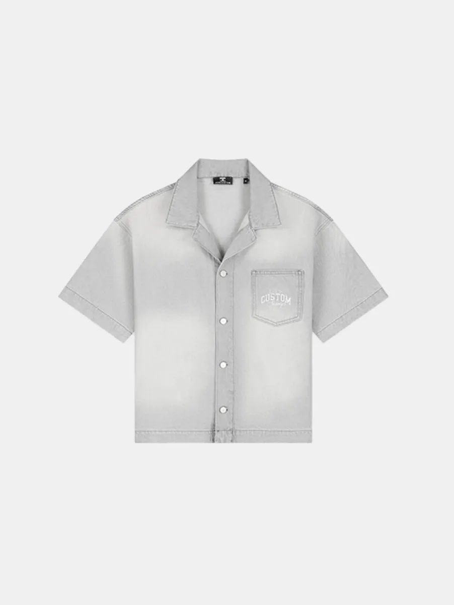 Jorcustom CustomSociety Denim Short Sleeve Jacket 1 Jorcustom customsociety denim short slee lightgrey