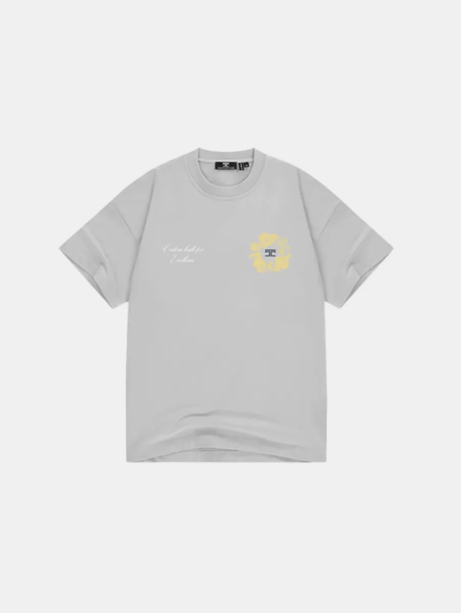 Jorcustom Flowers Loose Fit T-Shirt 1 Jorcustom flowers lightgrey