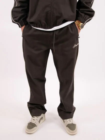 Jorcustom script tracksuit pants brown