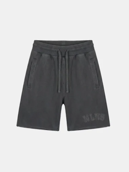 Malelions heavyweight applique shorts acid wash