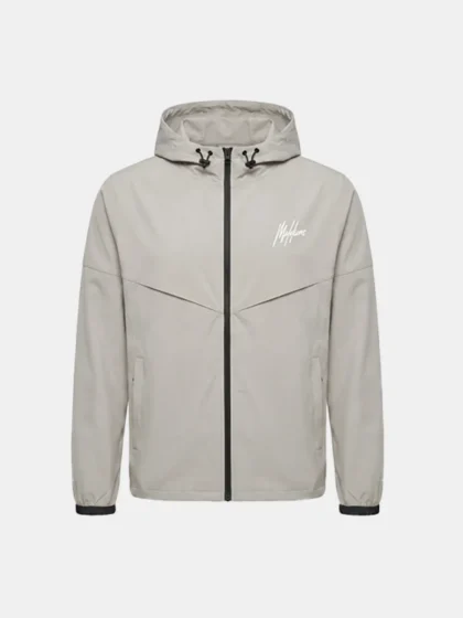 Malelions sport deuce hooded zip jacket beige