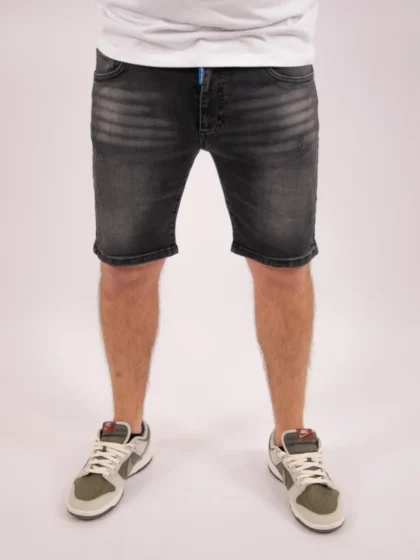 Malelions washed denim short black rinse