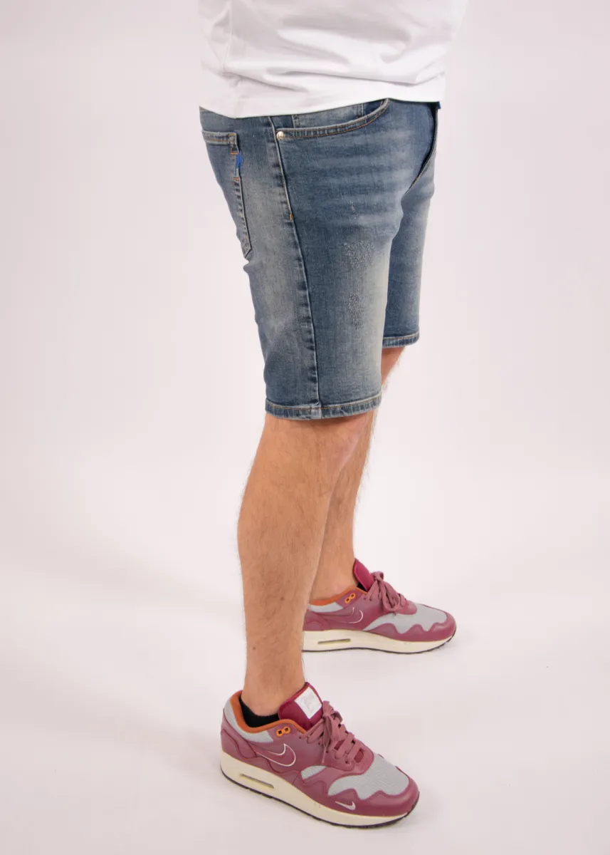 Malelions Washed Denim Short 3 Malelions washed denim short light blue