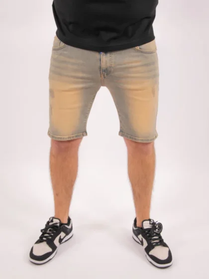 Malelions washed denim short sand washed
