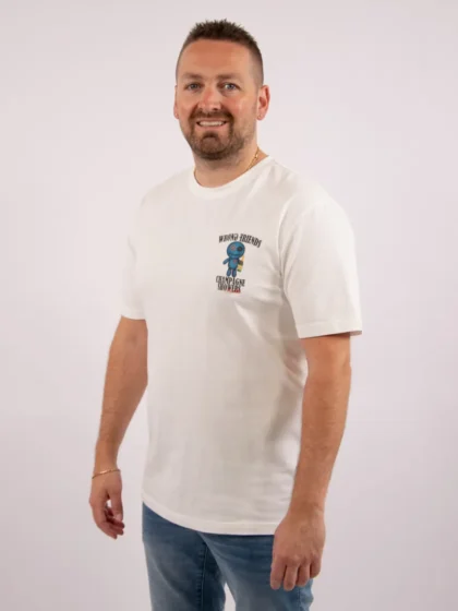 Wrong Friends reno t-shirt coconut white