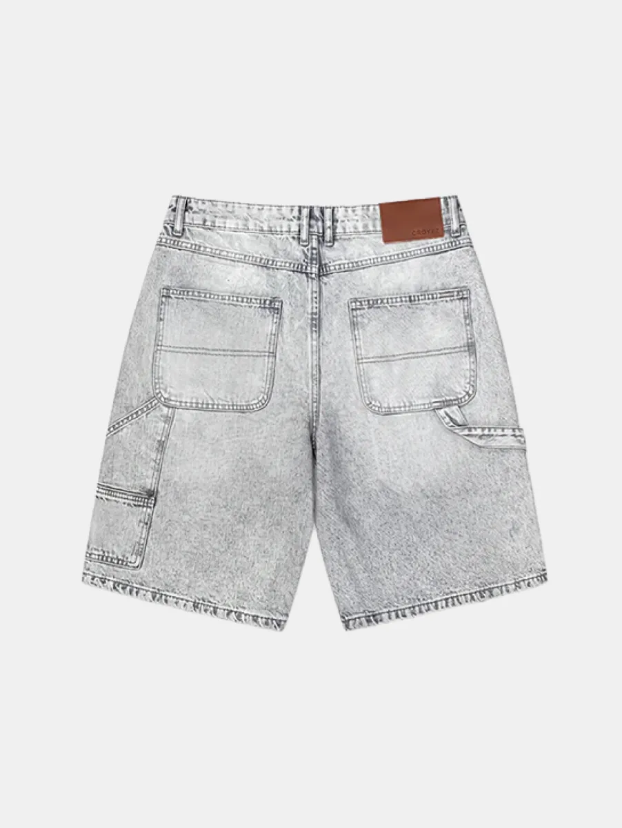 Croyez Washed Denim Shorts 2 Croyez washed denim shorts light grey