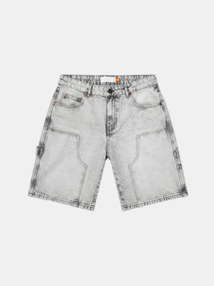 Croyez washed denim shorts light grey