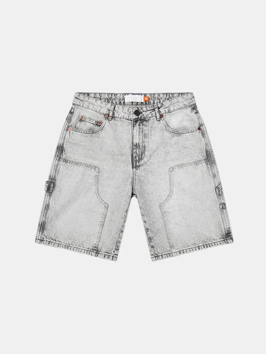 Croyez Washed Denim Shorts 1 Croyez washed denim shorts light grey