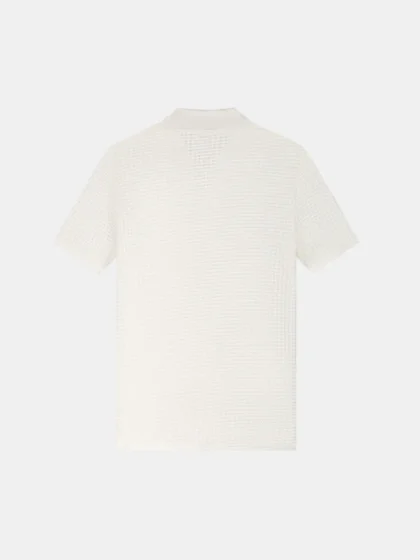 Malelions chunky waffle buttonless polo off-white