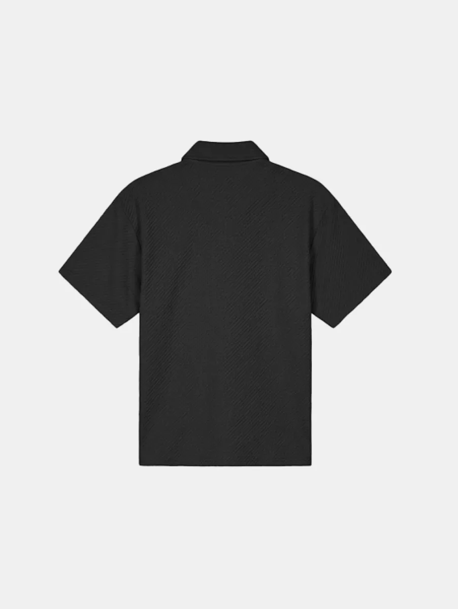Malelions Diagonal Seersucker Shirt 2 Malelions diagonal seersucker shirt black