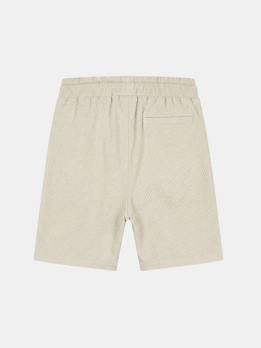 Malelions Diagonal Seersucker Shorts 2 Malelions diagonal seersucker short light beige