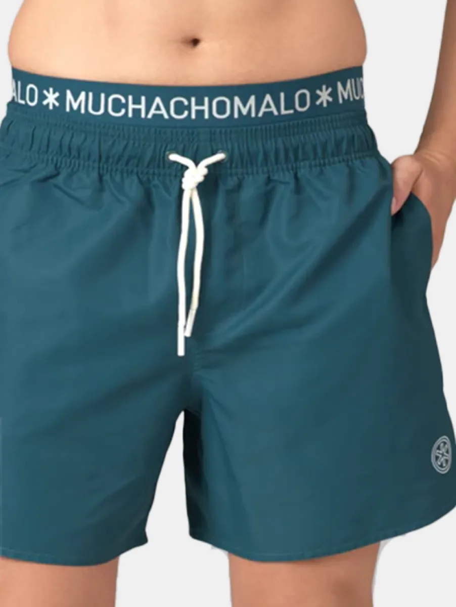 MUCHACHOMALO Swimshort Solid 2 MUCHACHOMALO solid2062-62 dark green