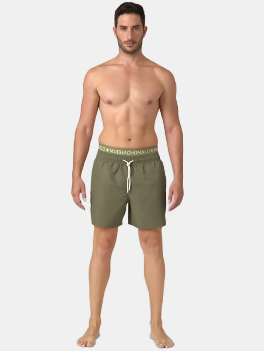 MUCHACHOMALO Swimshort Solid 4 MUCHACHOMALO solid2062-63 olive green