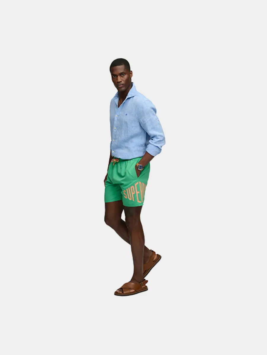 Superdry Printed Logo 16 Swim Short 4 Superdry m3010265a 06e kelly green