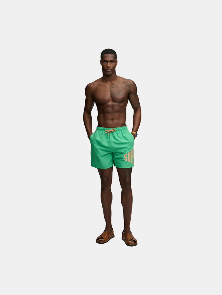 Superdry Printed Logo 16 Swim Short 5 Superdry m3010265a 06e kelly green