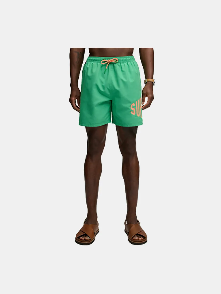 Superdry Printed Logo 16 Swim Short 7 Superdry m3010265a 06e kelly green