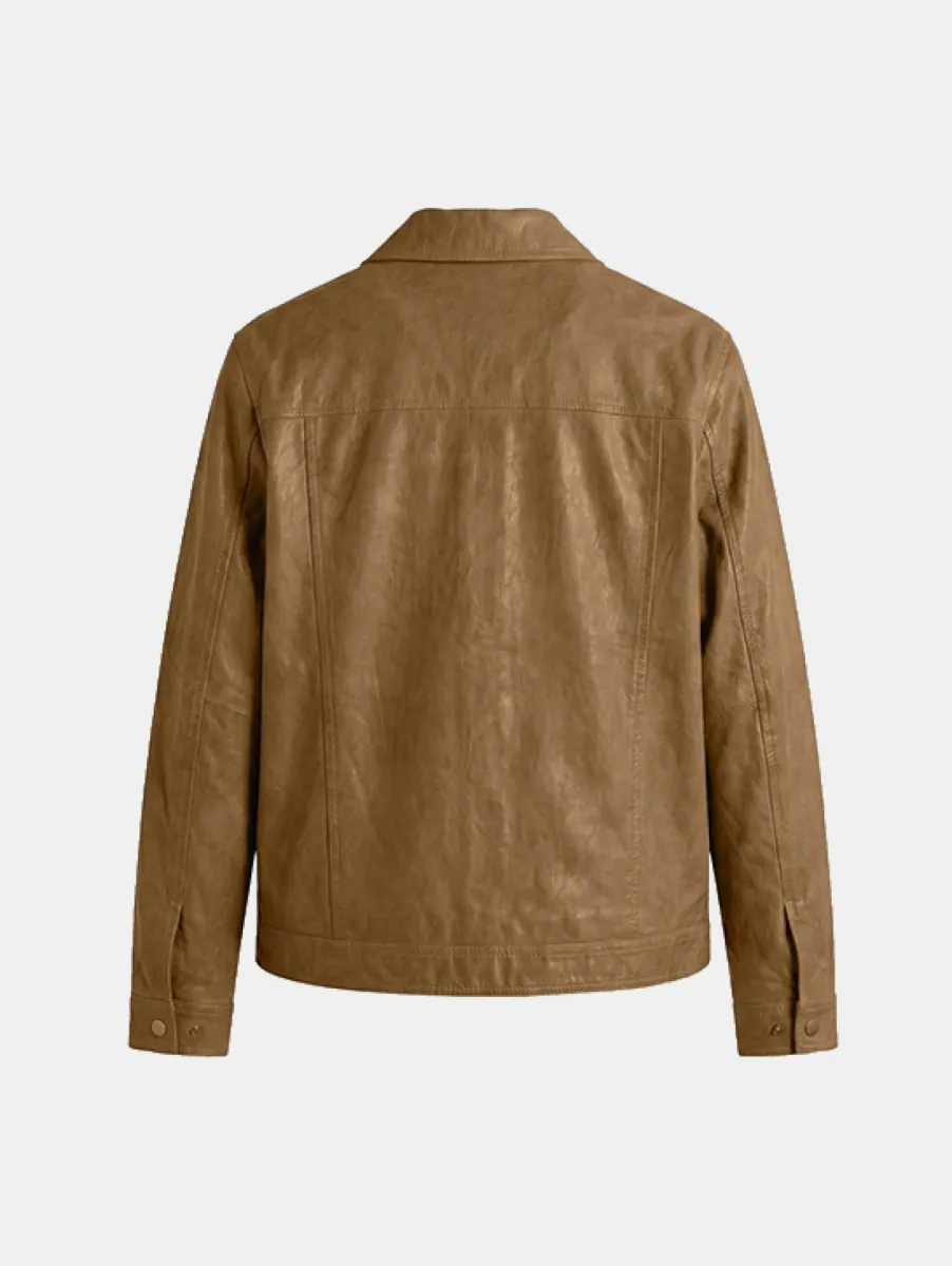 Antony Morato Coat Slim Fit In Feaux Leather Beige Jacket 2 Antony Morato mmco00985 2000