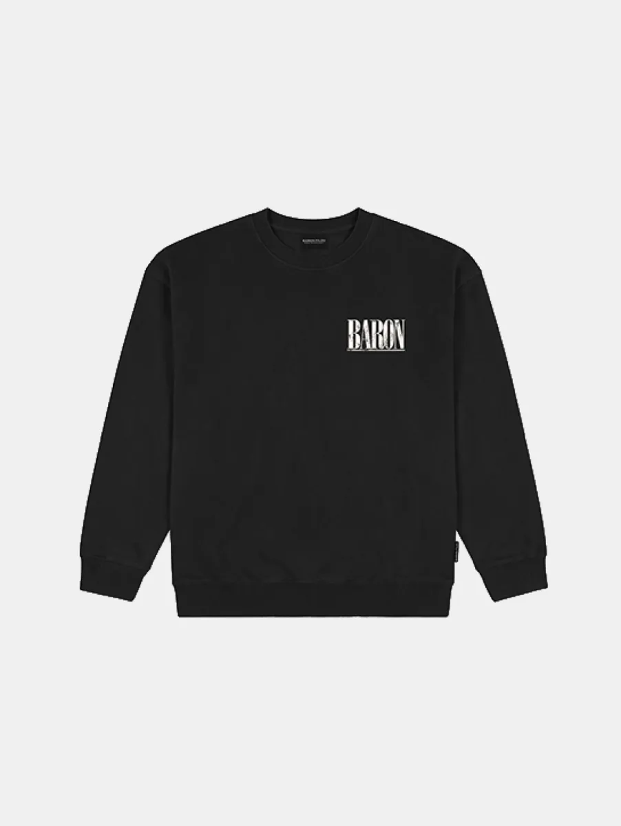 Baron Filou Oversized Backprint Pullover (Baron Is Black In Town) 2 Baron Filou baron is back in town black