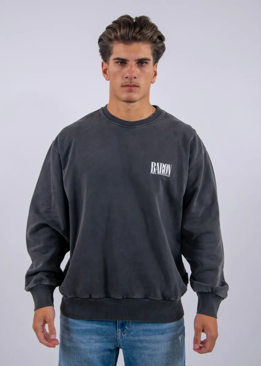 Baron Filou Oversized Backprint Pullover (Baron Is Black In Town) 3 Baron Filou baron is back in town black