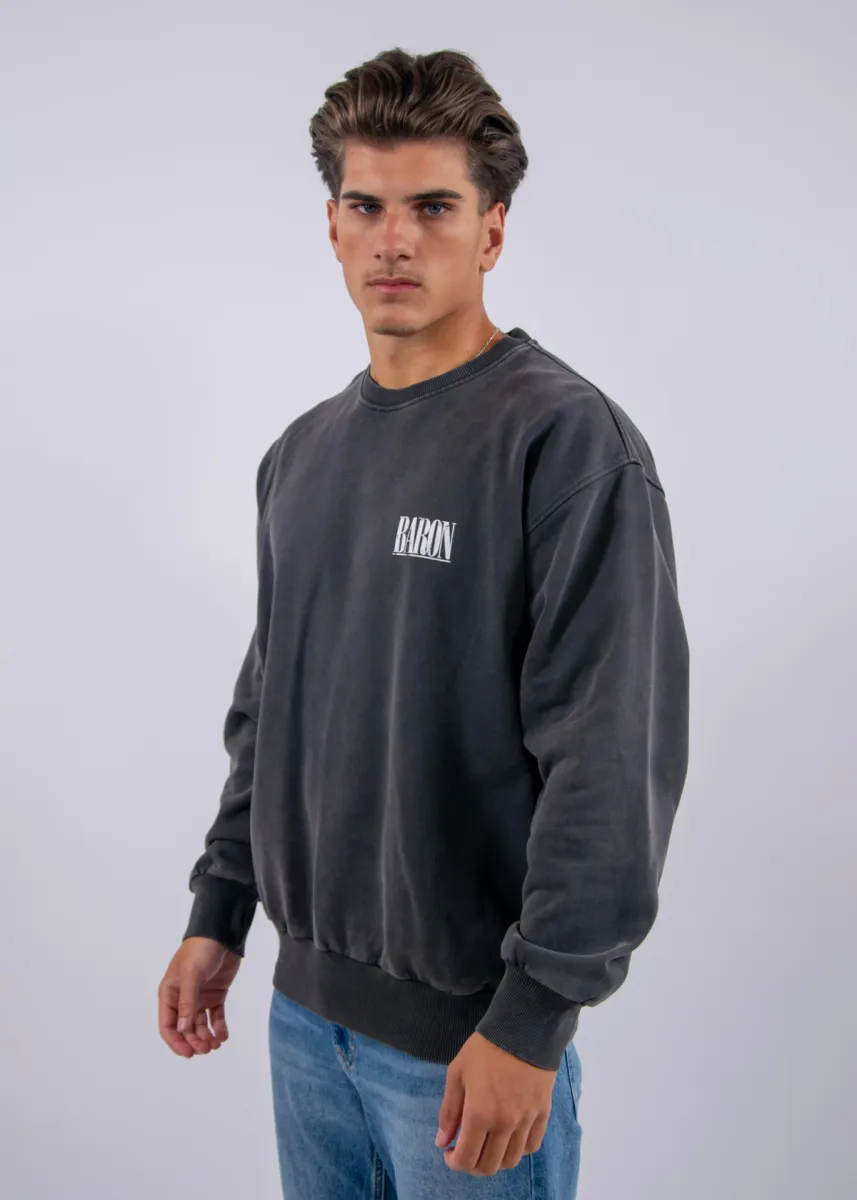 Baron Filou Oversized Backprint Pullover (Baron Is Black In Town) 4 Baron Filou baron is back in town black