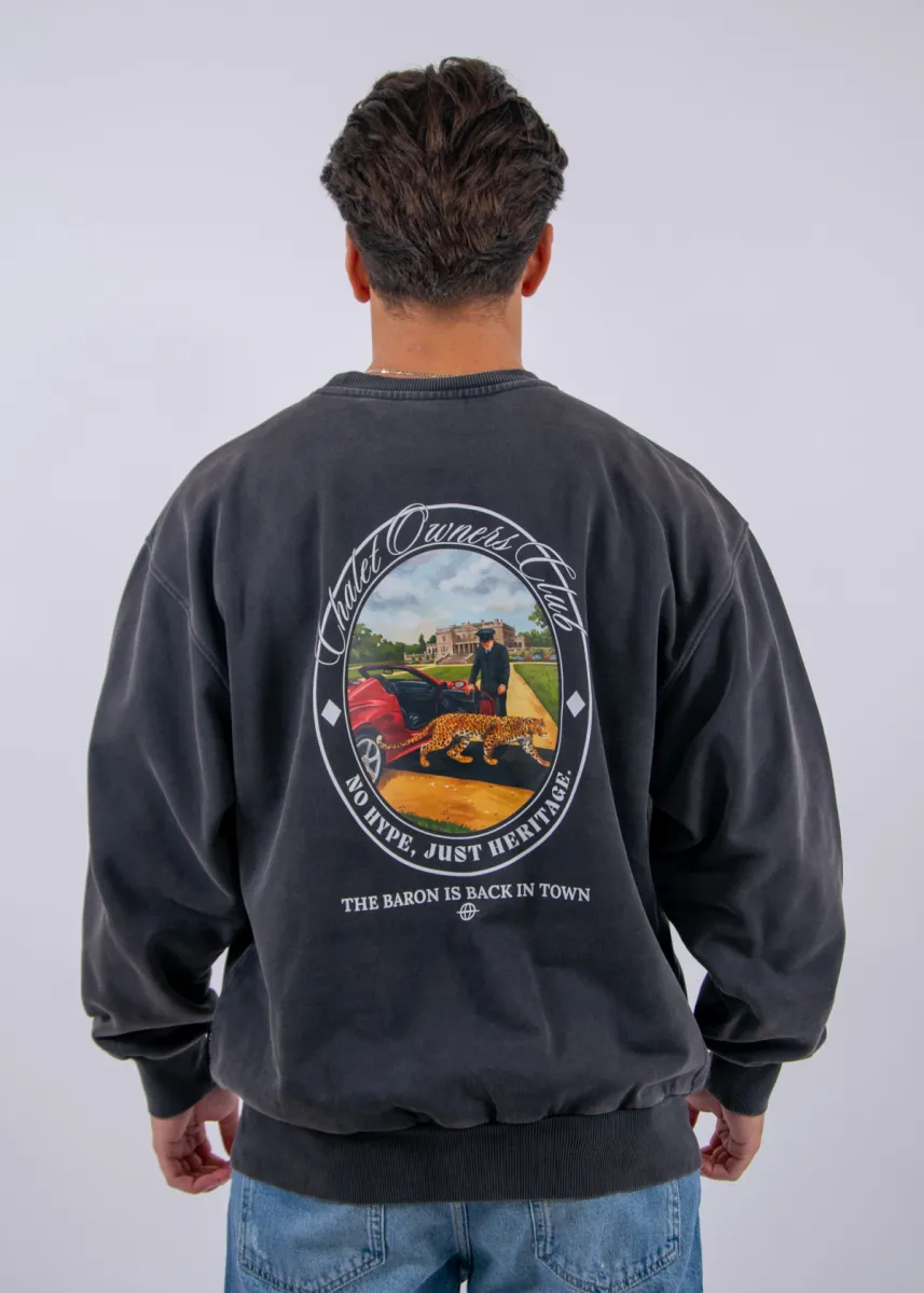 Baron Filou Oversized Backprint Pullover (Baron Is Black In Town) 5 Baron Filou baron is back in town black