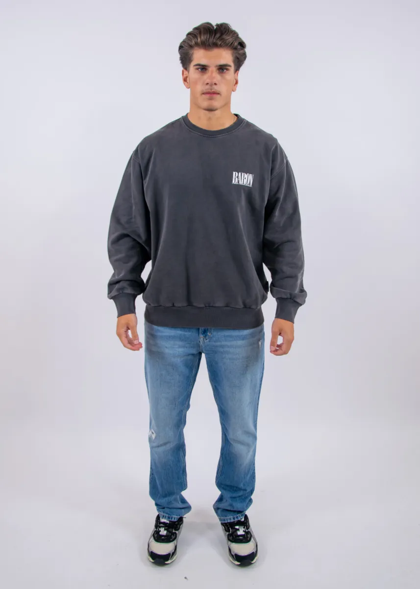 Baron Filou Oversized Backprint Pullover (Baron Is Black In Town) 6 Baron Filou baron is back in town black