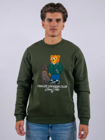 Baron Filou filou 182 embroidered pullover olive green