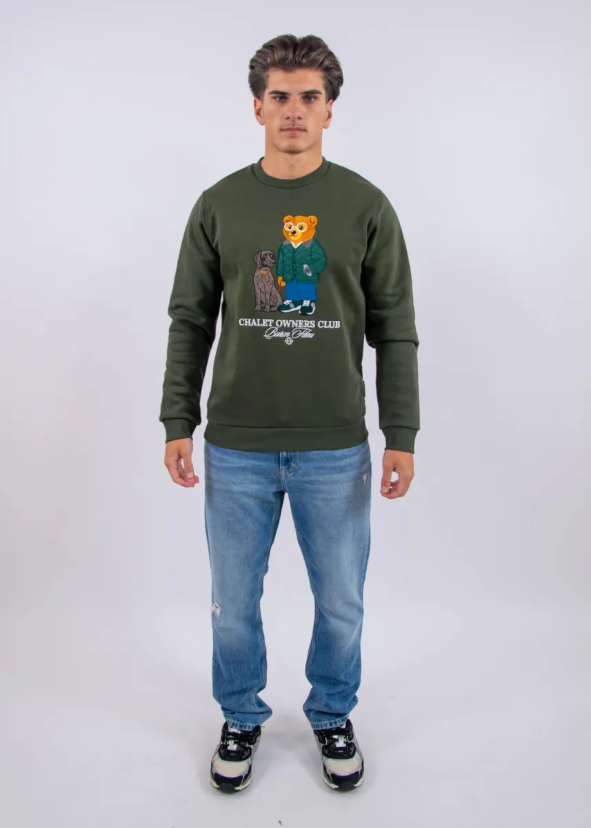 Baron Filou 182 The Huntsman Embroidered Pullover 5 Baron Filou filou 182 embroidered pullover olive green