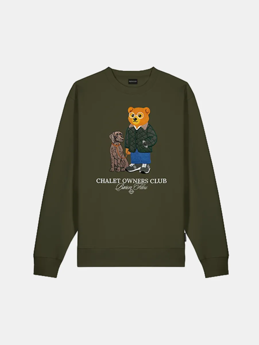 Baron Filou 182 The Huntsman Embroidered Pullover 1 Baron Filou filou 182 embroidered pullover olive green