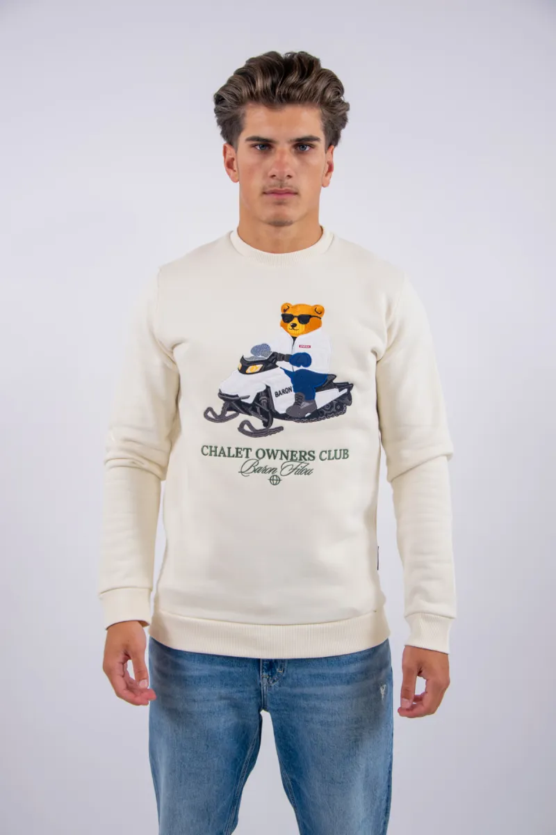 Baron Filou 185 The Icy Rider Embroidered Pullover 2 Baron Filou filou 185 embroidered pullover off-white