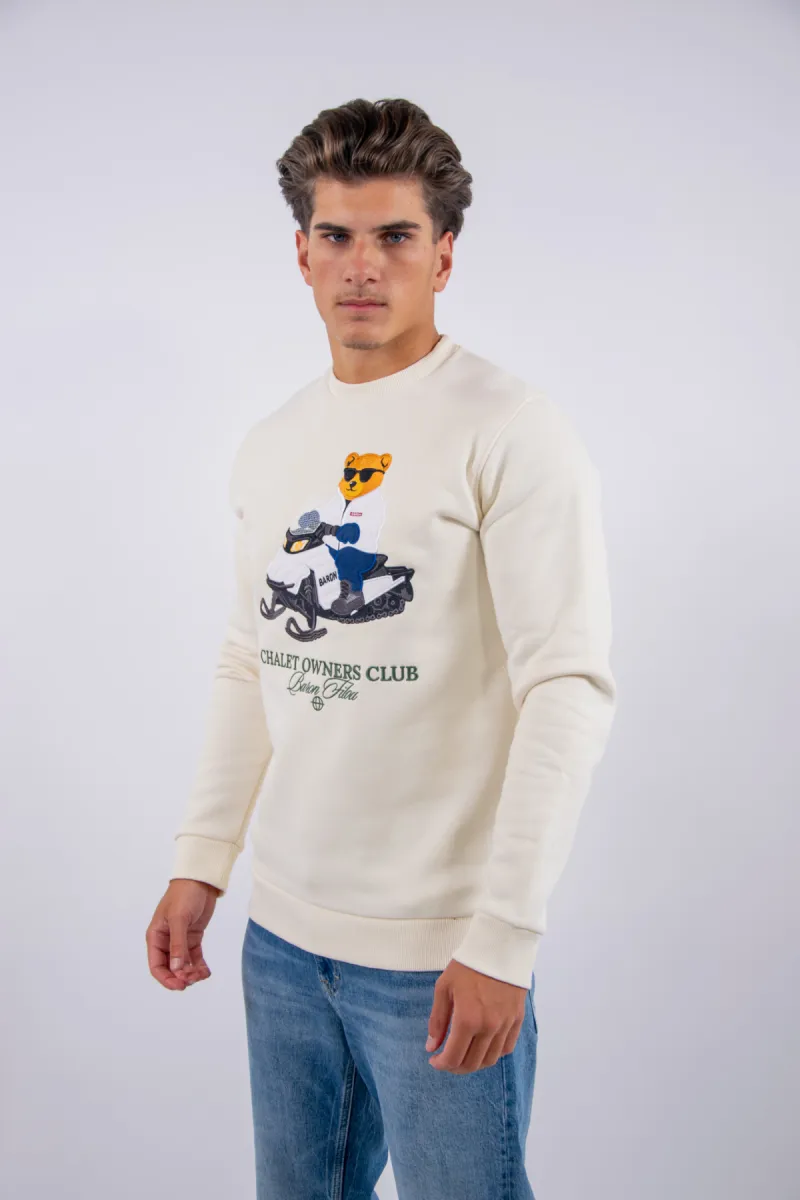Baron Filou 185 The Icy Rider Embroidered Pullover 3 Baron Filou filou 185 embroidered pullover off-white