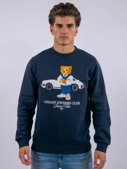 Baron Filou filou 186 embroidered pullover oxford blue