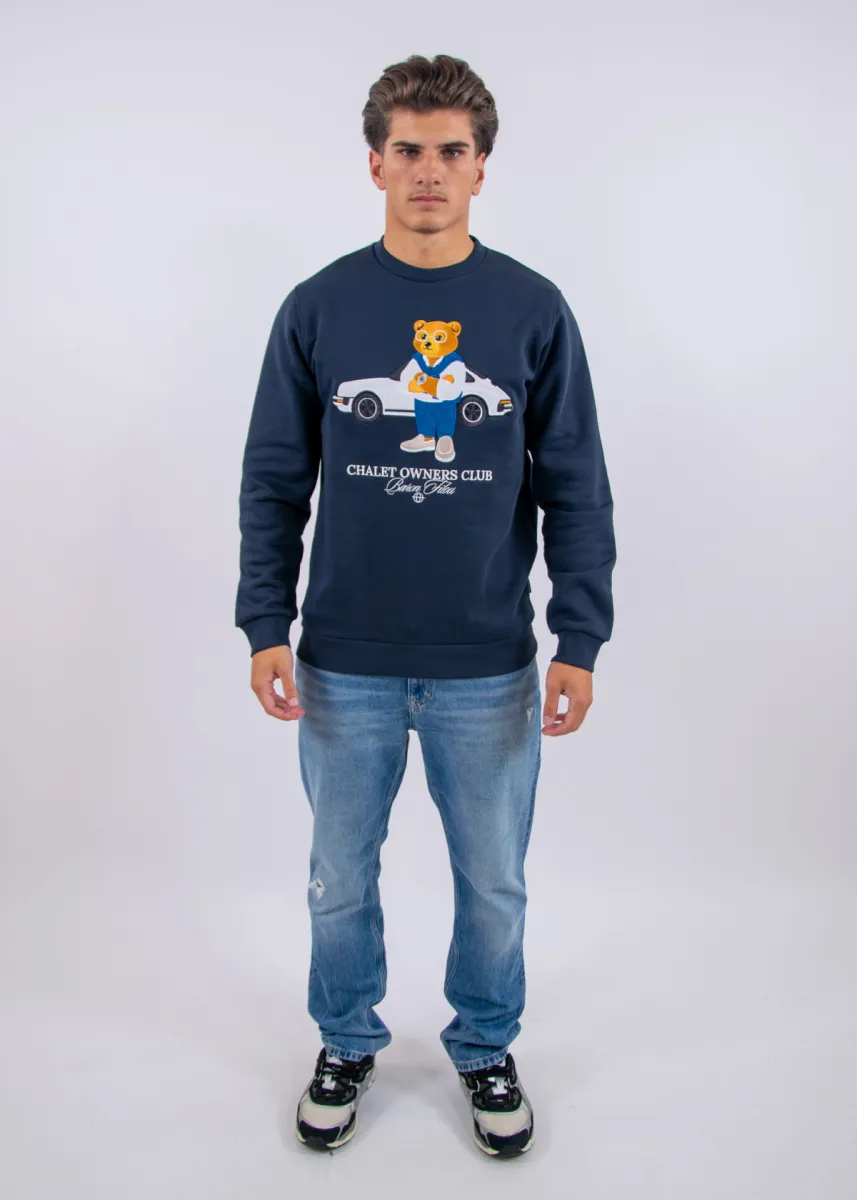 Baron Filou 186 The Vintage Driver Embroidered Pullover 5 Baron Filou filou 186 embroidered pullover oxford blue