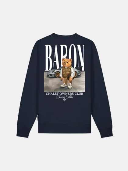 Baron Filou filou 187 backprint pullover oxford blue