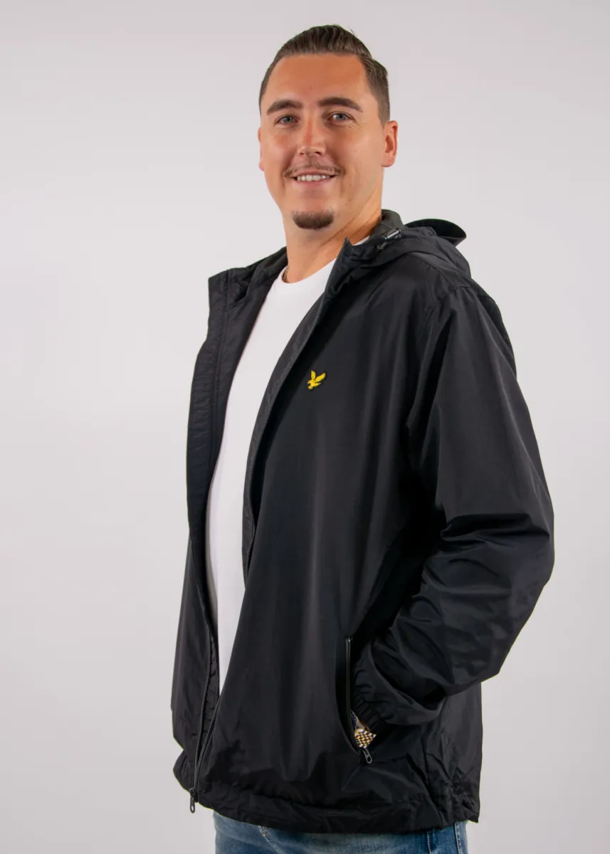 Lyle & Scott Contrast Zip Through Hooded Jacket 5 Lyle & Scott jk2552v x243 jet black/gunmetal
