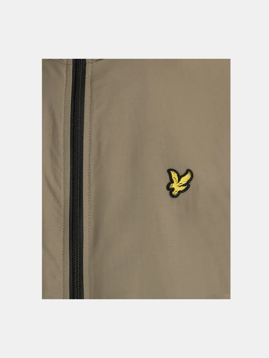 Lyle & Scott Contrast Zip Through Hooded Jacket 2 Lyle & Scott jk2552v y381 khaki ash/jet black