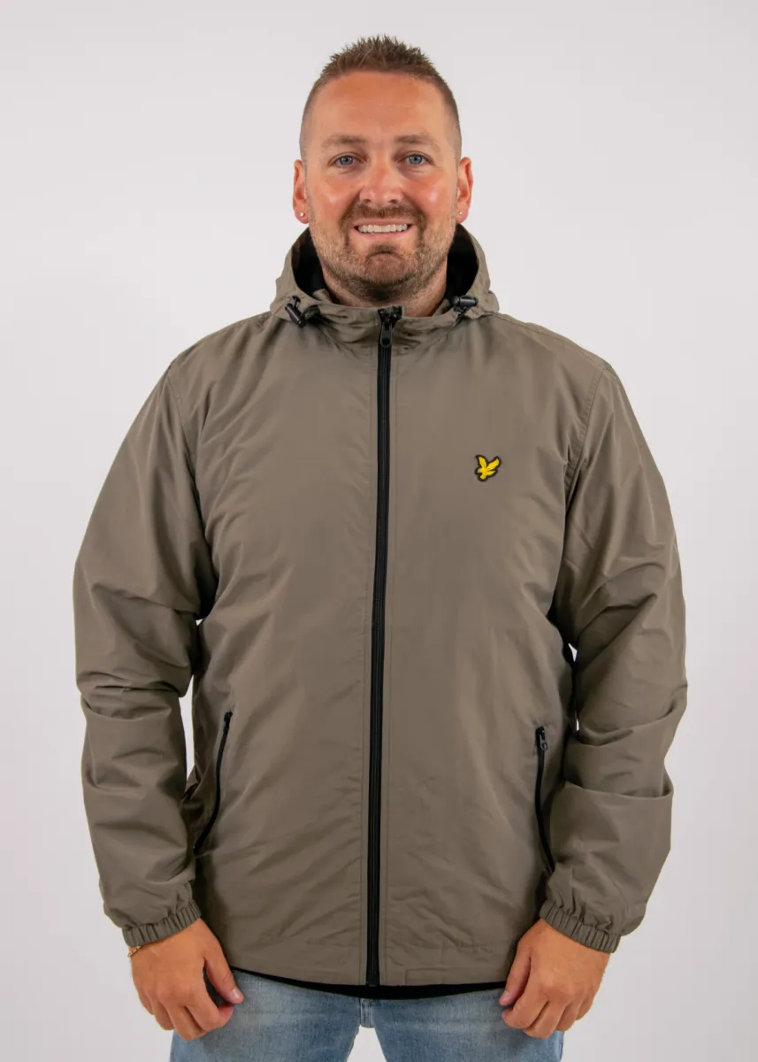 Lyle & Scott Contrast Zip Through Hooded Jacket 3 Lyle & Scott jk2552v y381 khaki ash/jet black