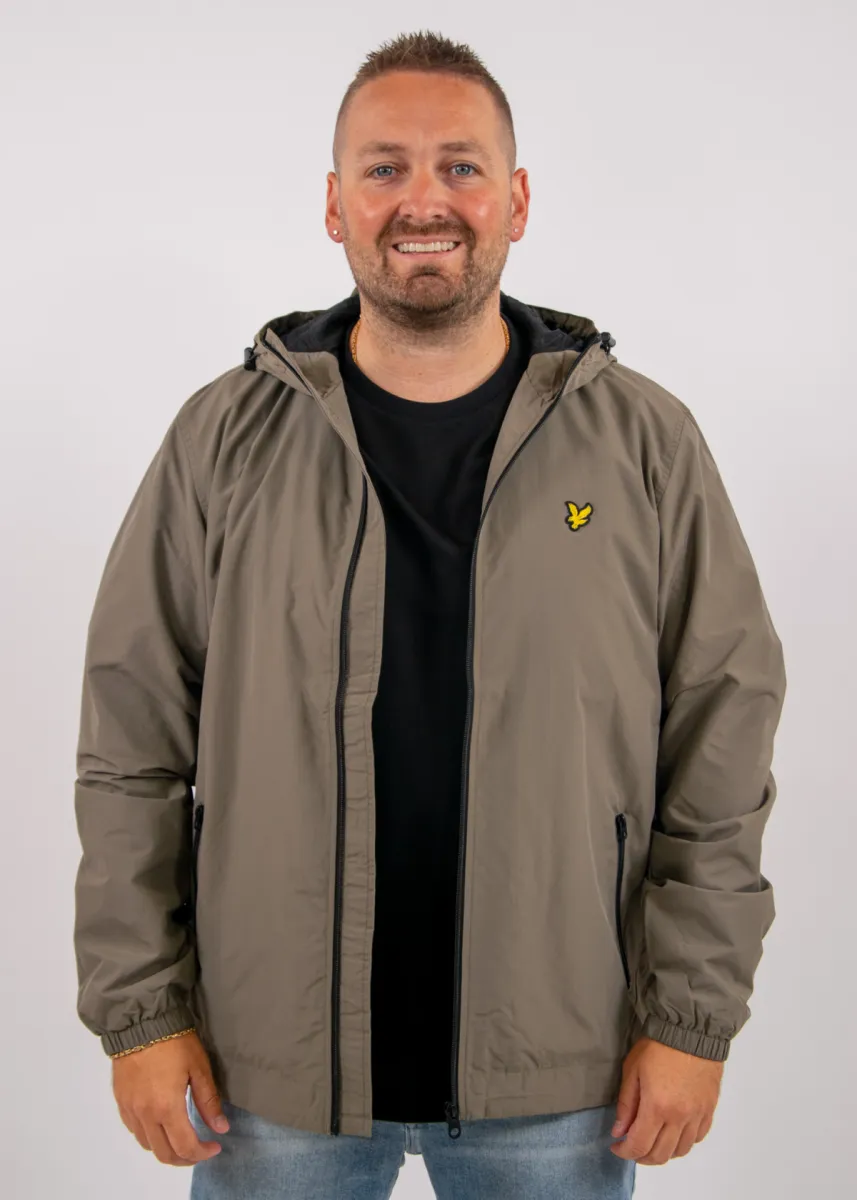 Lyle & Scott Contrast Zip Through Hooded Jacket 4 Lyle & Scott jk2552v y381 khaki ash/jet black