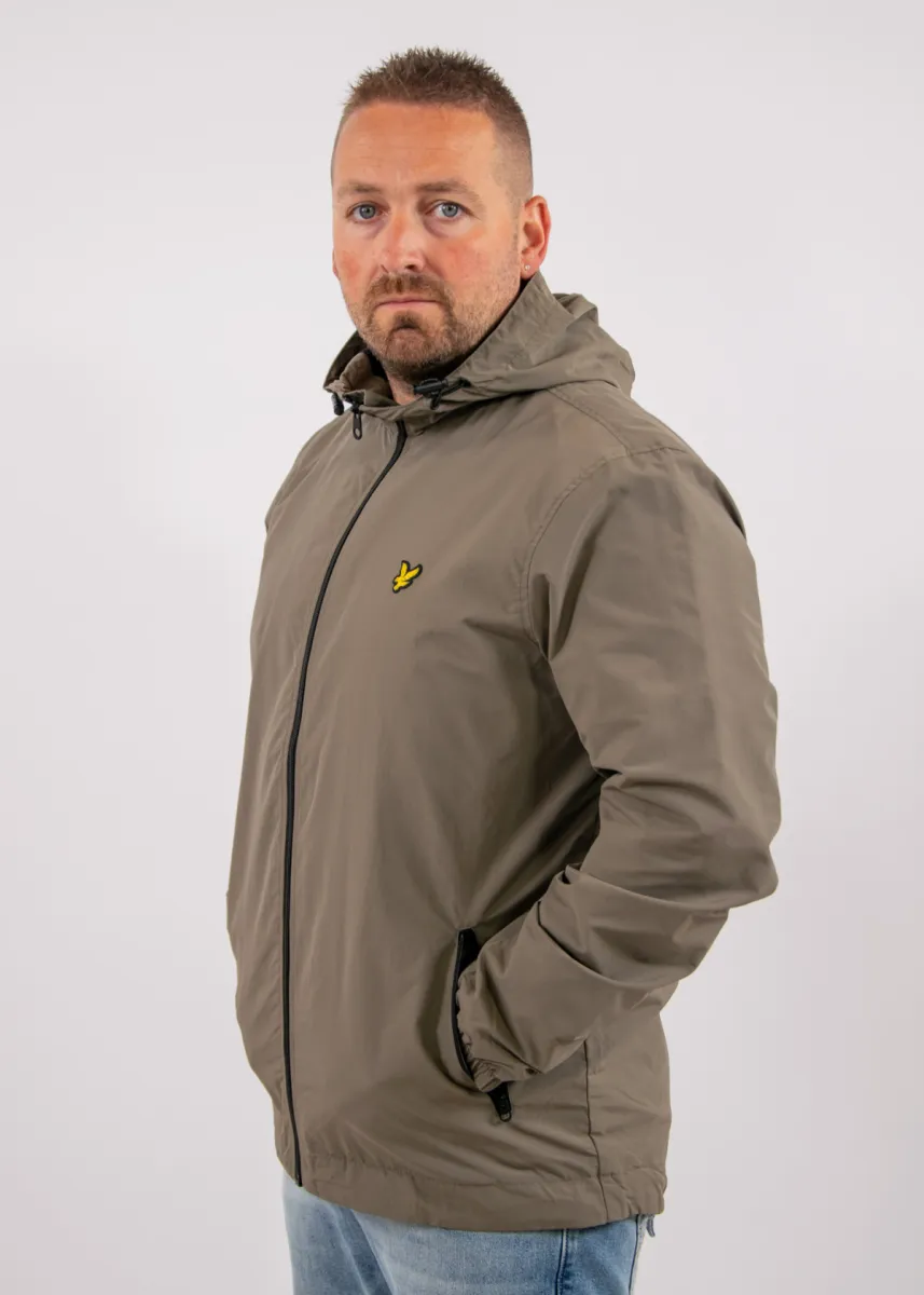 Lyle & Scott Contrast Zip Through Hooded Jacket 5 Lyle & Scott jk2552v y381 khaki ash/jet black