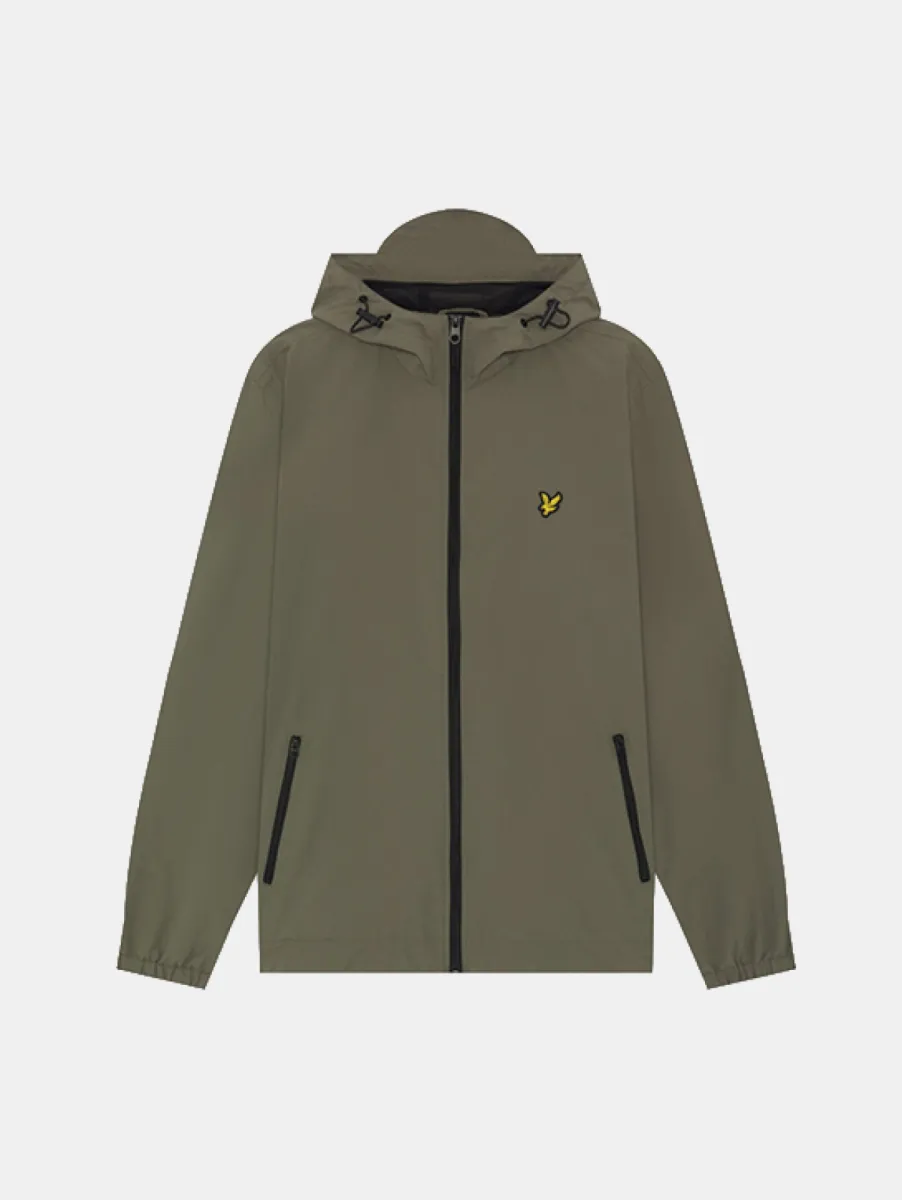 Lyle & Scott Contrast Zip Through Hooded Jacket 1 Lyle & Scott jk2552v y381 khaki ash/jet black