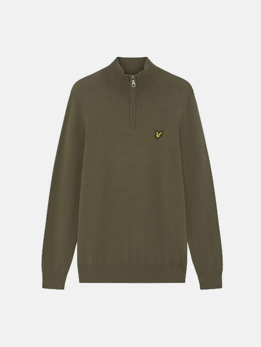 Lyle & Scott Cotton Merino Quarter Zip Jumper 1 Lyle & Scott kn2112vc x569 khaki ash