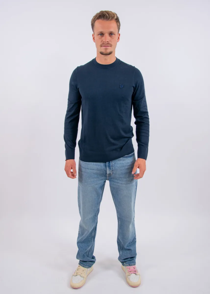 Lyle & Scott Tonal Superfine Crew Neck Jumper 4 Lyle & Scott kn2235ton z271 dark navy