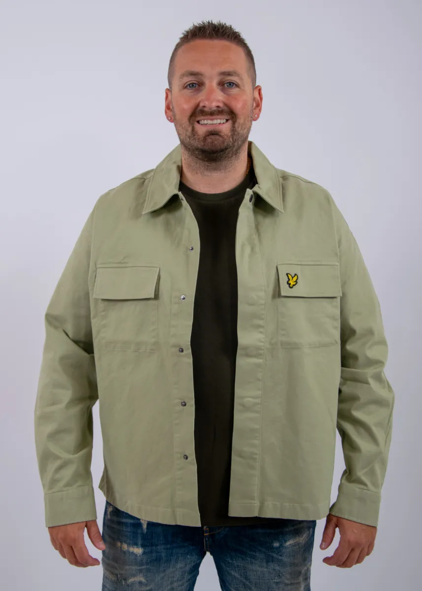 Lyle & Scott Washed Overshirt 3 Lyle & Scott lw2504v y299 smoke olive